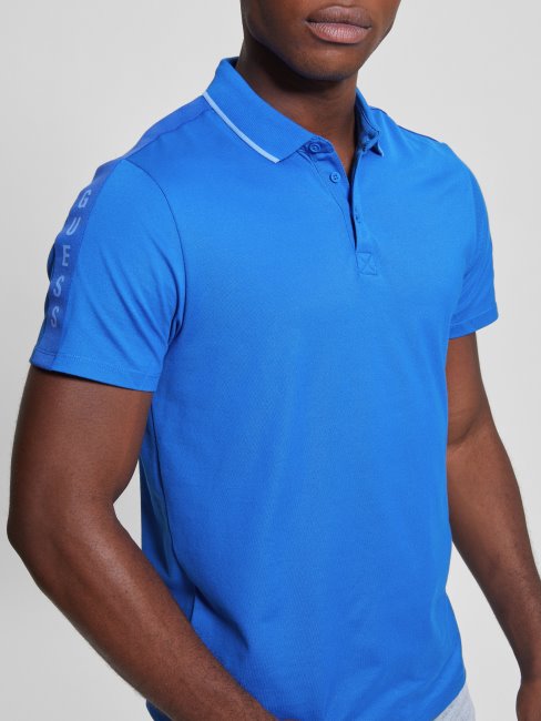 Polo Guess Paul Pique Tape Zaffre Brillant