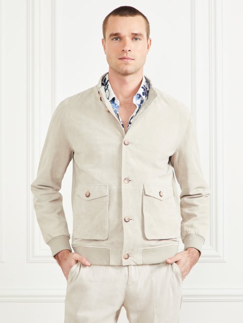 Veste De Vol En Cuir Suédé Des Sables Mouvants Guess