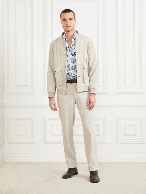 Veste De Vol En Cuir Suédé Des Sables Mouvants Guess