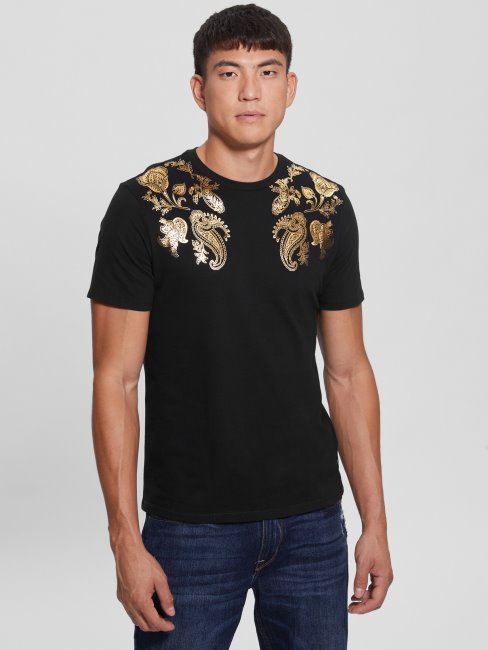 Tee Shirt Eco Paisley Noir De Jais Guess