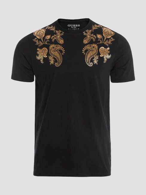 Tee Shirt Eco Paisley Noir De Jais Guess