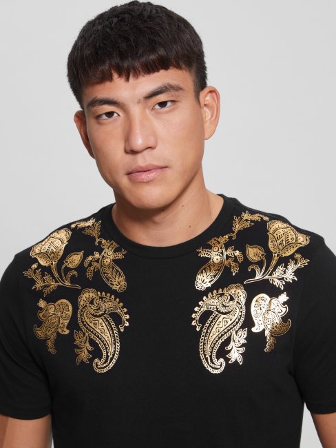 Tee Shirt Eco Paisley Noir De Jais Guess