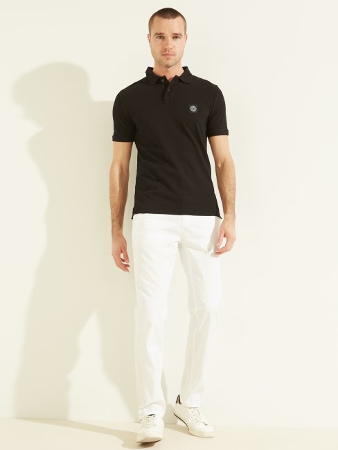 Polo Délavé Guess Noir De Jais