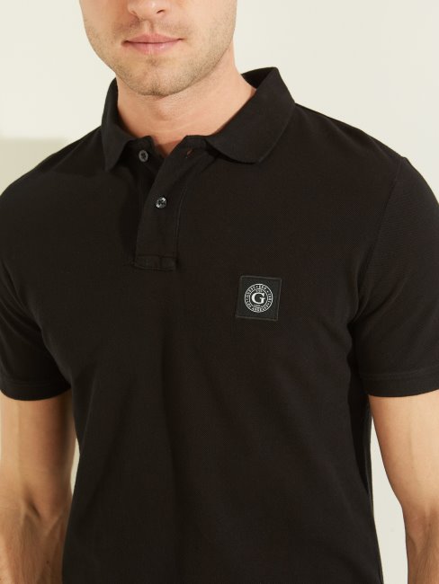 Polo Délavé Guess Noir De Jais