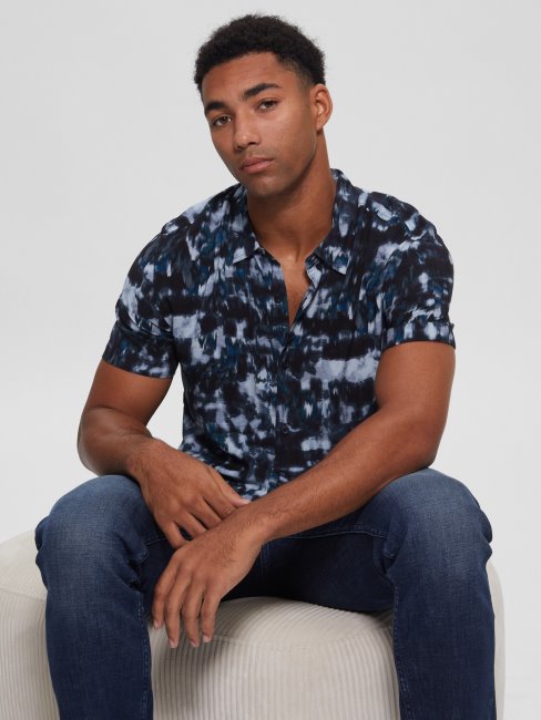 Guess éco Rayonne Tie-dye Ikat Chemise Ikat Tie-dye