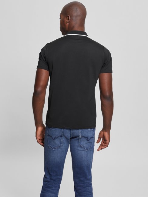 Polo Guess Paul Pique Tape Noir Jet