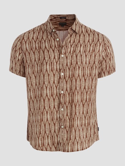 Chemise à Manches Courtes Feuilles écologiques Guess Feuilles Doublées Gravées