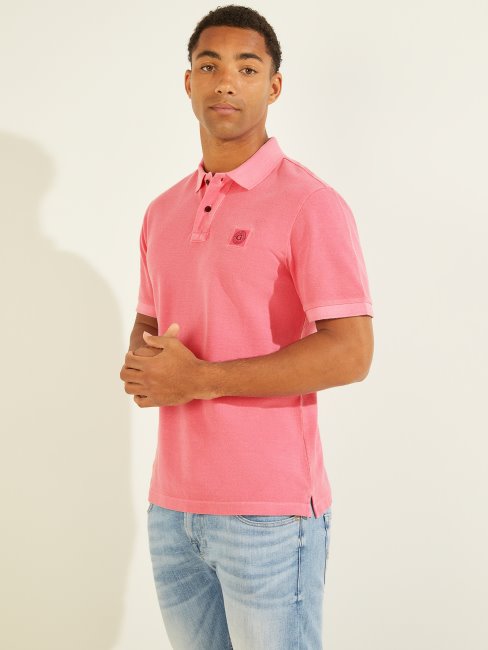Polo Guess Rose Lueur Rose Délavé