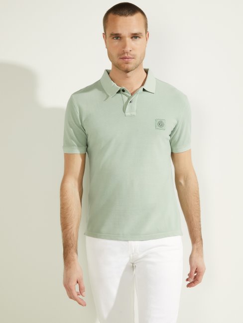 Guess Polo Lavé Poussière De Matcha