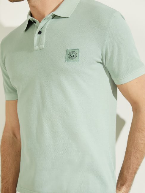Guess Polo Lavé Poussière De Matcha