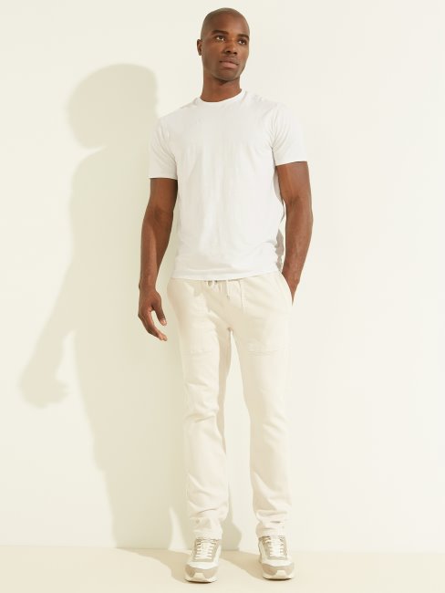 Tee Shirt Eli Délavé Bleu Polaire Multi Guess