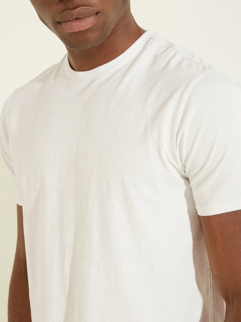 Tee Shirt Eli Délavé Bleu Polaire Multi Guess