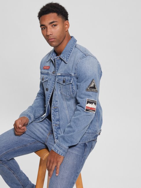 Veste En Denim à Patchs Dillon Alpin Air De Guess