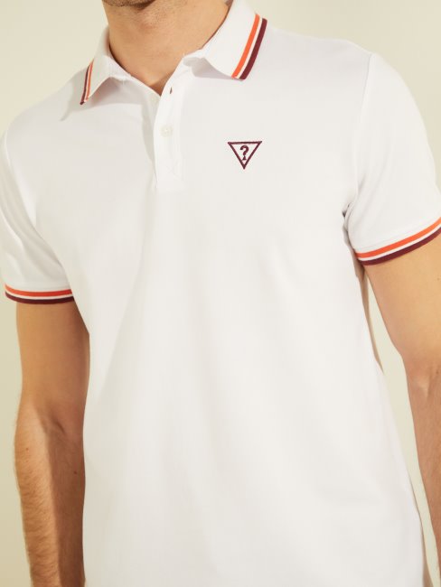 Polo Sport Piqué Logo Blanc Pur Guess