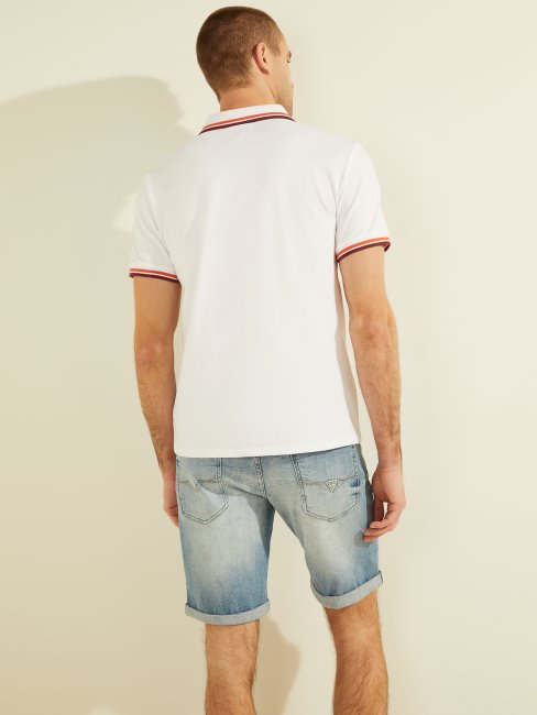 Polo Sport Piqué Logo Blanc Pur Guess