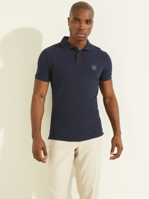 Polo Bleu Délavé élégant Guess