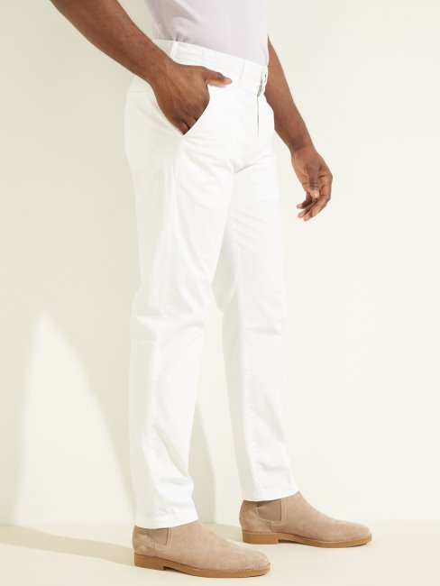 Pantalon Chino Guess Eco New Original Blanc Salé