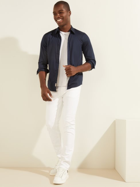 Nouvelle Chemise Stretch Bleu Marine Guess Luxe