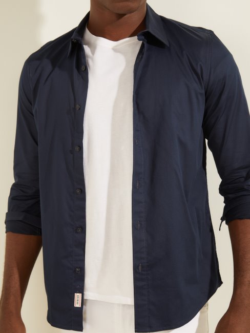 Nouvelle Chemise Stretch Bleu Marine Guess Luxe