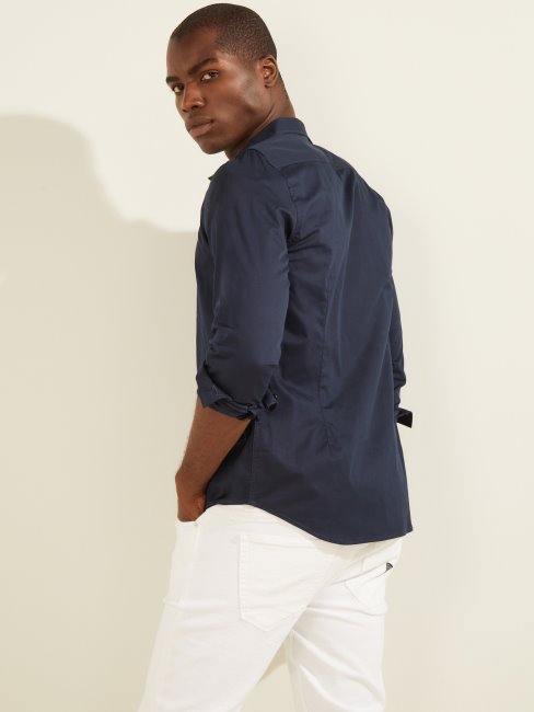 Nouvelle Chemise Stretch Bleu Marine Guess Luxe