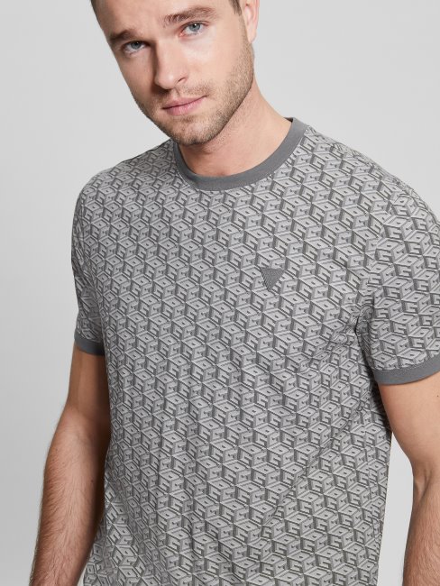 Tee Shirt Guess Macro G Cube Gris-noir Eco Colin Logo