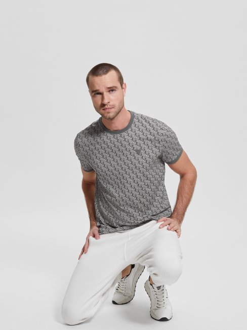 Tee Shirt Guess Macro G Cube Gris-noir Eco Colin Logo