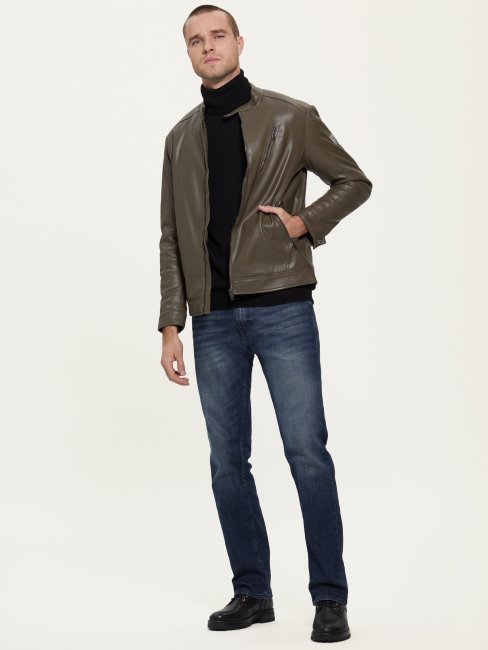 Veste Motard Simili Cuir General Marron Guess