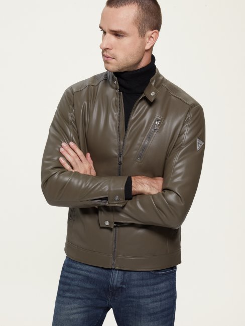 Veste Motard Simili Cuir General Marron Guess