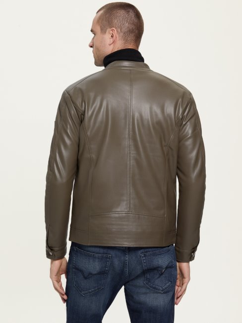 Veste Motard Simili Cuir General Marron Guess