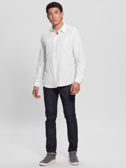 Guess Chemise éco Brodée Blanc Pur