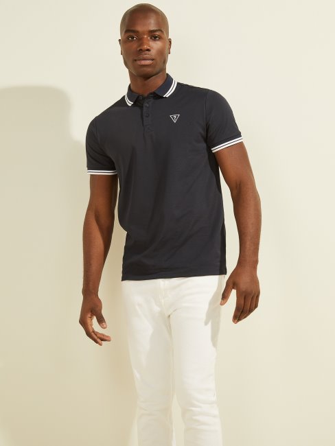 Guess Sports Pique Logo Polo Bleu élégant