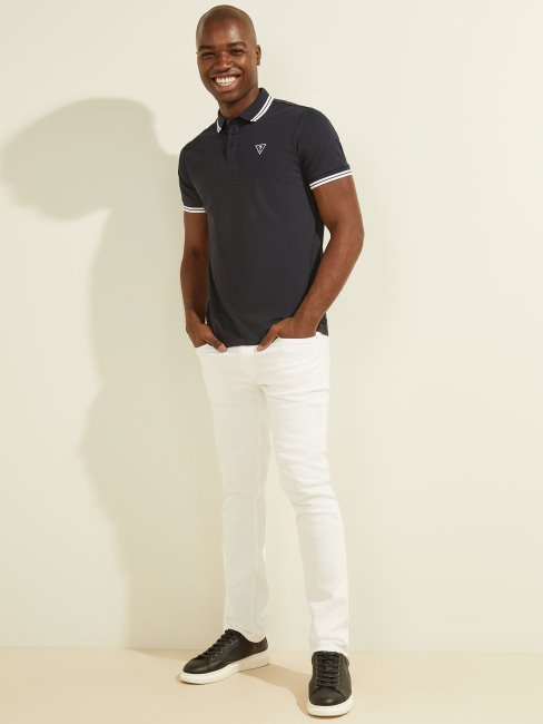 Guess Sports Pique Logo Polo Bleu élégant