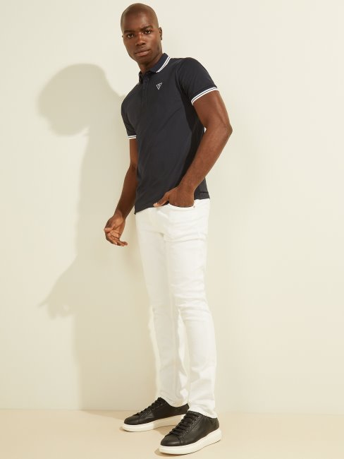 Guess Sports Pique Logo Polo Bleu élégant