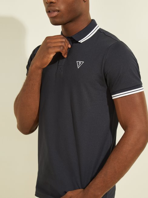 Guess Sports Pique Logo Polo Bleu élégant