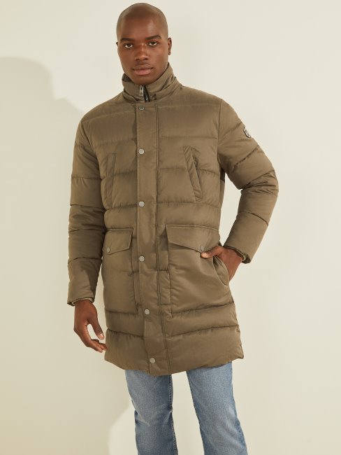 Doudoune En Nylon Alta Général Brun Guess