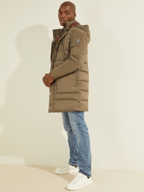 Doudoune En Nylon Alta Général Brun Guess