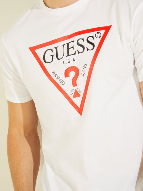 T-shirt à Logo Classique Guess Blanc Pur