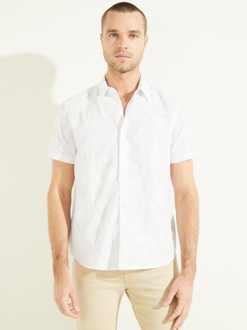 Chemise à Fleurs Brodées Guess Blanc Pur