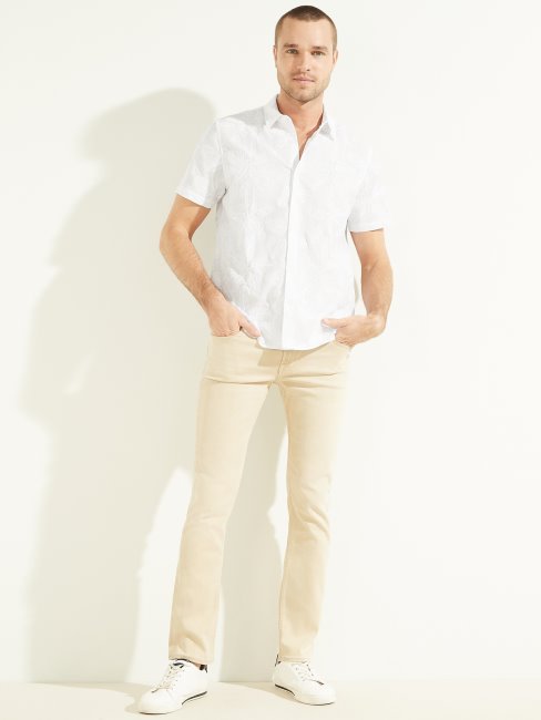 Chemise à Fleurs Brodées Guess Blanc Pur