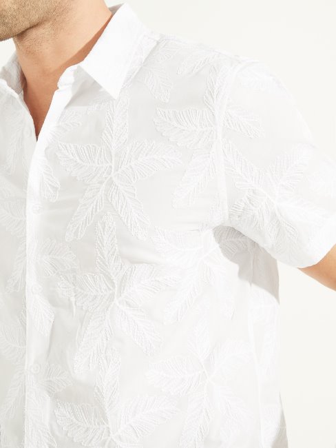 Chemise à Fleurs Brodées Guess Blanc Pur