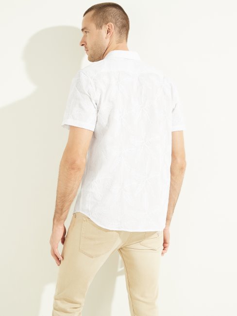 Chemise à Fleurs Brodées Guess Blanc Pur