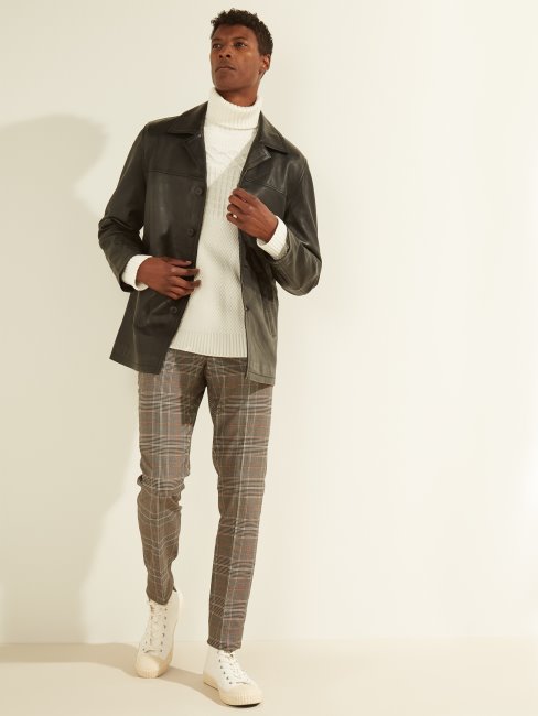 Guess Manteau De Voiture En Cuir Noir De Jais