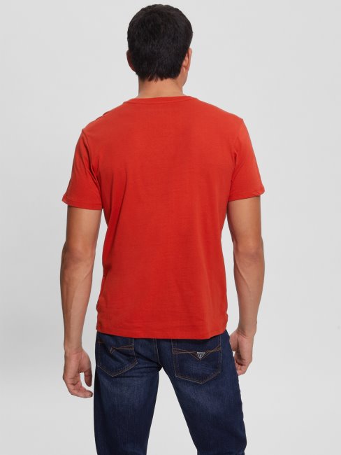 Tee Shirt Guess Eco Logo Rouge Vulcain
