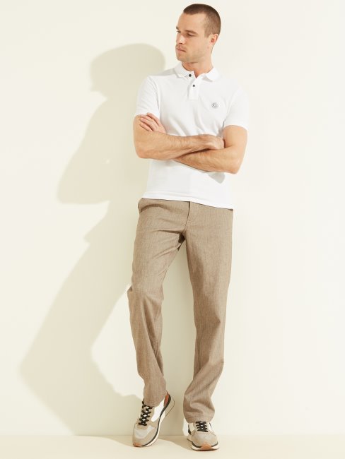 Guess Polo Délavé Blanc Pur