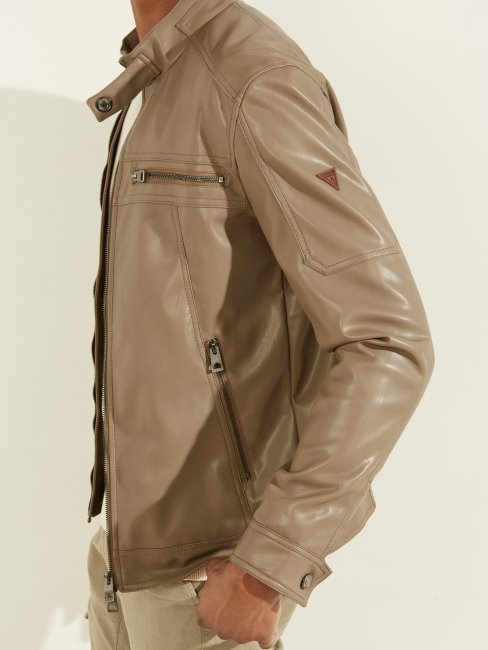 Veste De Motard En Similicuir Avec Coquille De Noix Guess