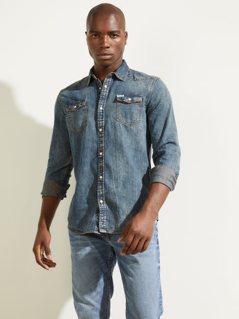 Chemise Western En Denim Truckee Guess Acadia