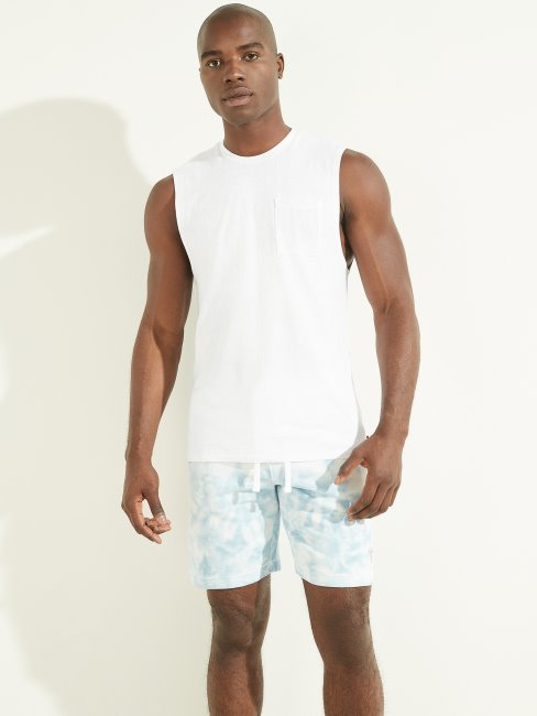 T-shirt Muscle En Coton De Chanvre Blanc Pur Guess