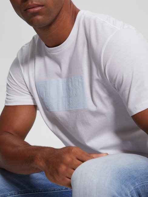 Tee Shirt Eco Logo Blanc Pur Guess