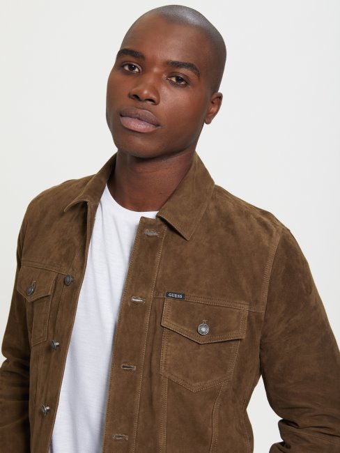 Veste Camionneur En Suède Marron Multi Guess