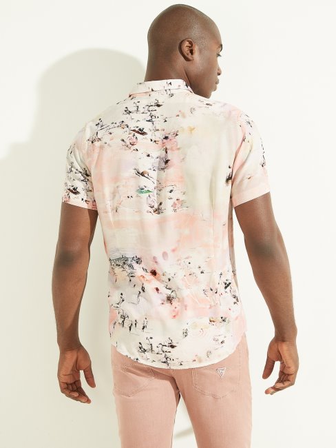 Chemise Bord De Mer En éco Rayonne Imprimé Guess Bord De Mer